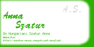 anna szatur business card